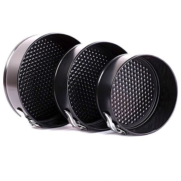 Форма для выпечки металлическая разъёмная антипригарная | Кольцо набор 3 шт: Ø 24, 26, 28 см, высота 7 см