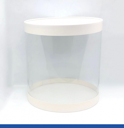 Коробка тубус 24•24 см БЕЛЫЙ (3 части: крышка, дно, боковина) | упак. 1, 5, 10 шт