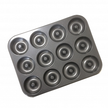 Форма для выпечки металлическая антипригарная | 12 кексов - Пончики
