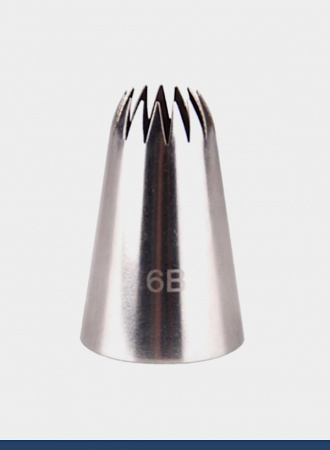 Кондитерская насадка 6B Французская звезда ∅ 12-14 мм, 18 лучей Эконом
