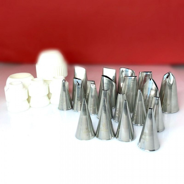 Набор кондитерских насадок от кондитерской школы 25 шт (урок 1-5)