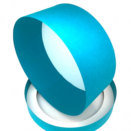 Коробка для выпечки круглая (шайба) 20•8 см БИРЮЗОВАЯ (окно, крышка+дно) | упак. 5-20 шт