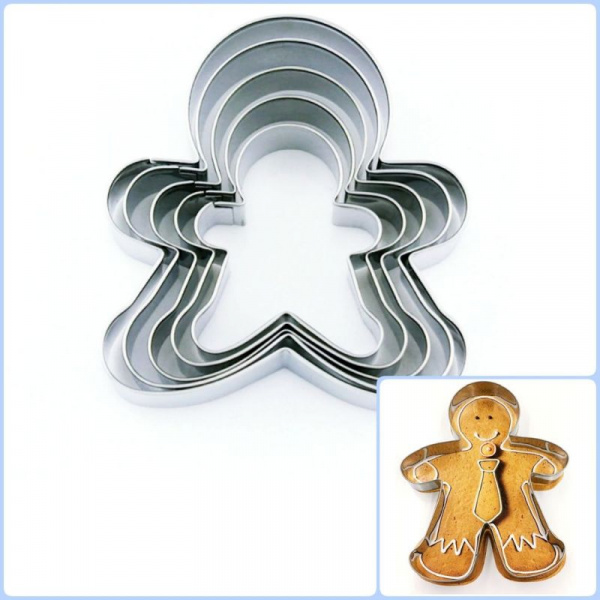 Вырубка стальная Пряничный Человек ∅ 5-8 см | Набор 3-5 фигур