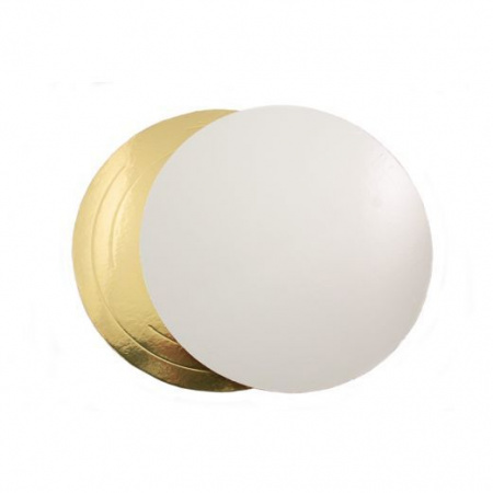 Подложка для торта усиленная Золото/Жемчуг 2х сторон. 3.2 мм, Ø 340 мм