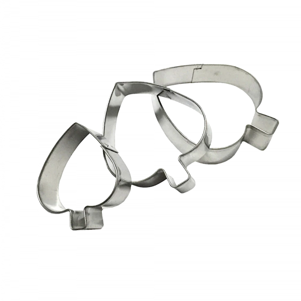 Вырубка стальная Листик 3-6 см | Набор 3 фигуры